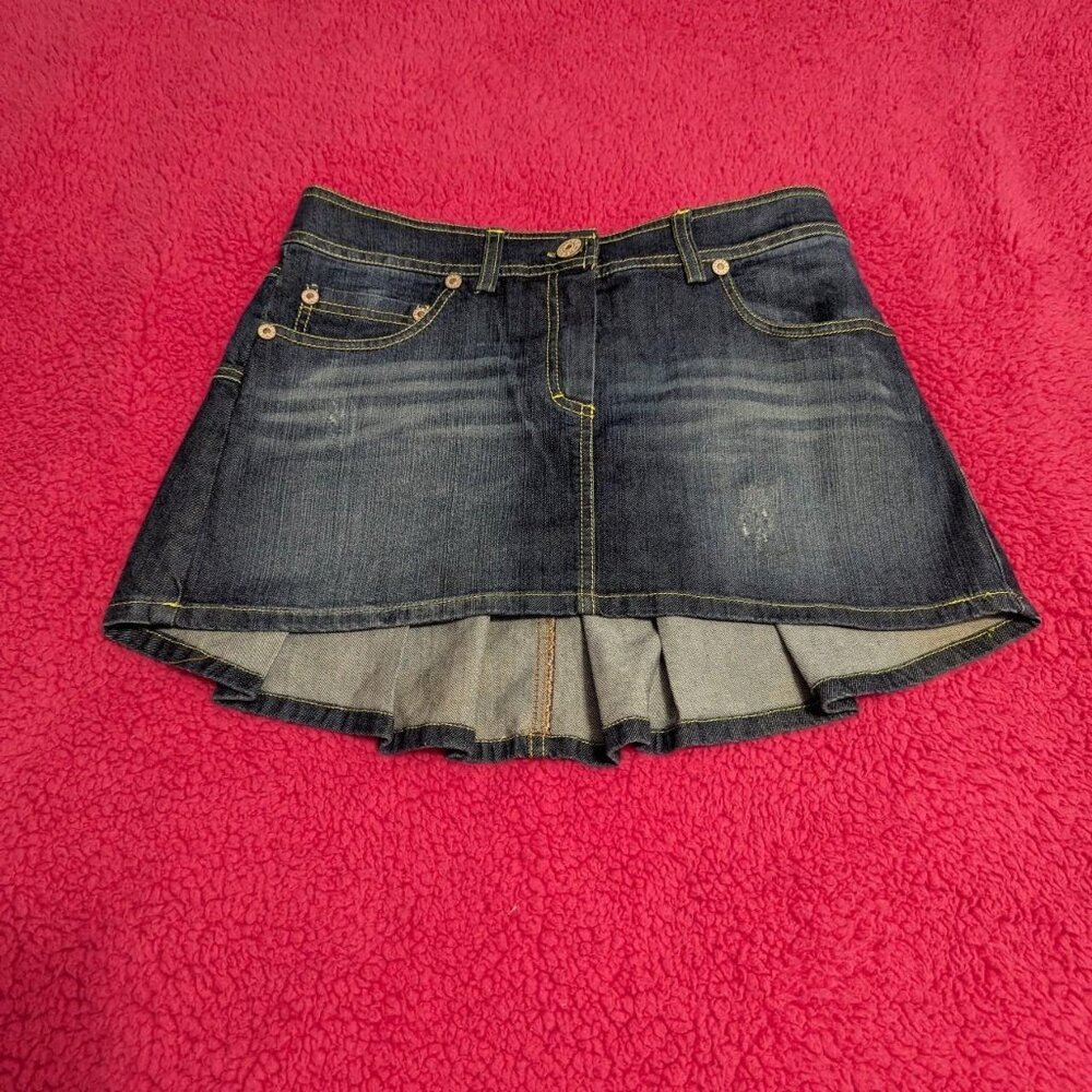 y2k Denim Pleated Mini Skirt